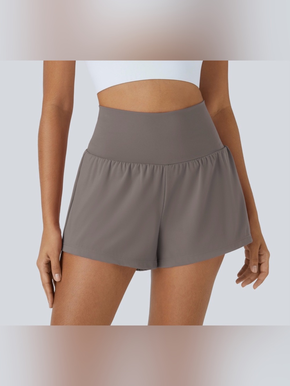 NWT Halara SoftlyZero™ Airy Super High Waisted Yoga Shorts Size Medium Gray